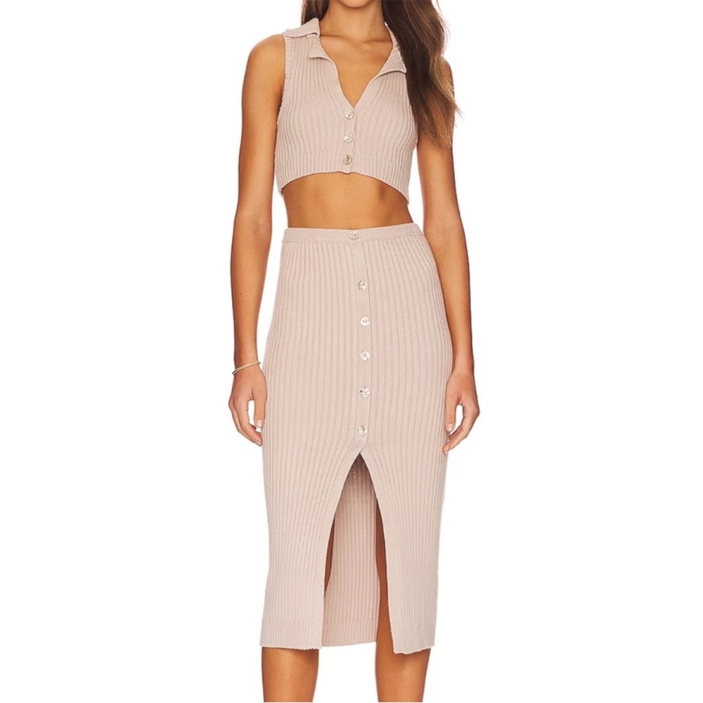 NWT Revolve LPA Netto Midi Skirt in Pale Mauve